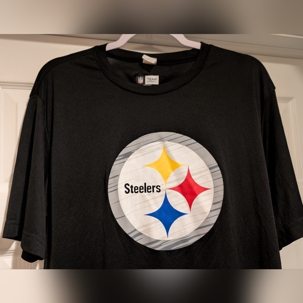 Pittsburgh Steelers NFL Team Apparel Sport-Tek TX3 Black Polyester Tech T-Shirt - Picture 2 of 15